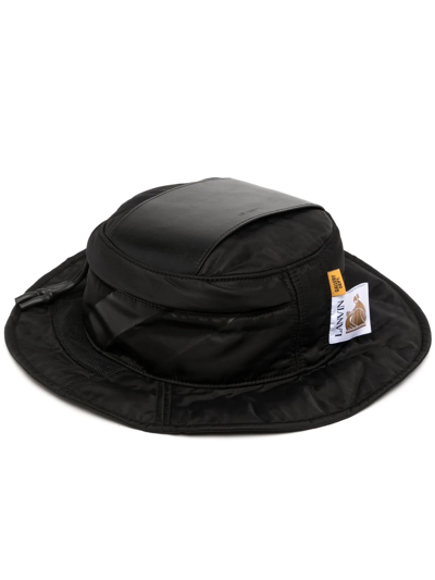 Shop Lanvin X Gallery Dept Logo-tag Bucket Hat In Black