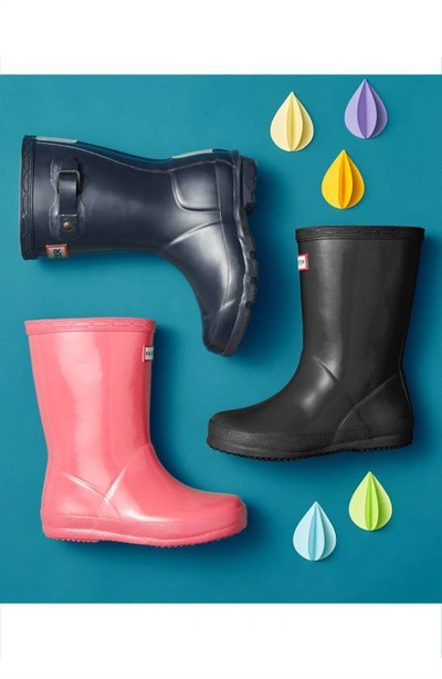 Shop Hunter Kids' First Gloss Waterproof Rain Boot In Bright Pink / Pink