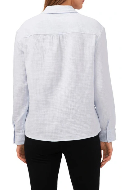 Chaus V-neck Collared Blouse In Blue