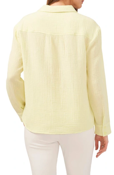 Shop Chaus V-neck Collared Blouse In Citrus Yellow