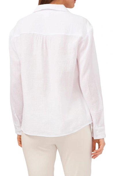 Chaus V-neck Collared Blouse In White