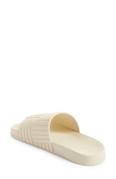 Shop Bottega Veneta Rubber Slide Sandal In Sea Salt