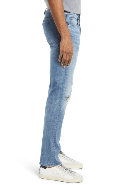 Shop Frame L'homme Degradable Slim Fit Organic Cotton Jeans In Blue Wave Rips