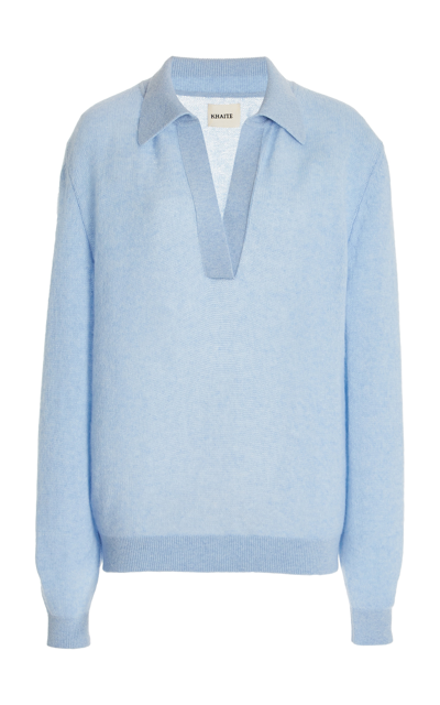 Shop Khaite Women's Jo Stretch-cashmere Sweater In Grey,blue