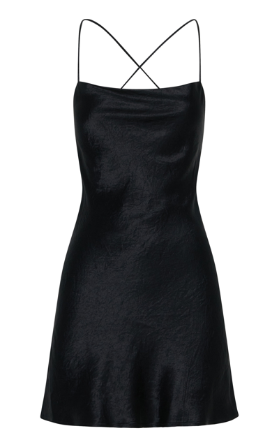 Shop Third Form Women's Satin Mini Slip Dress In White,black