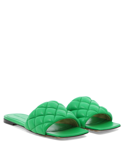 Bottega Veneta Padded Stretch Flat Sandals In Green