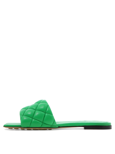 Bottega Veneta Padded Stretch Flat Sandals In Green