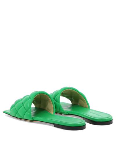 Bottega Veneta Padded Stretch Flat Sandals In Green