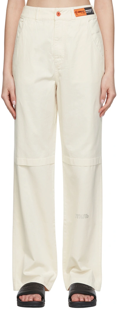 Shop Heron Preston Off-white Strass Trousers In 300 Off White
