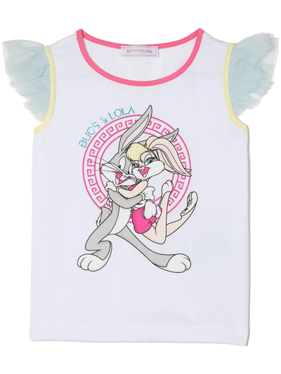 Shop Monnalisa Looney Tunes Print T-shirt In White