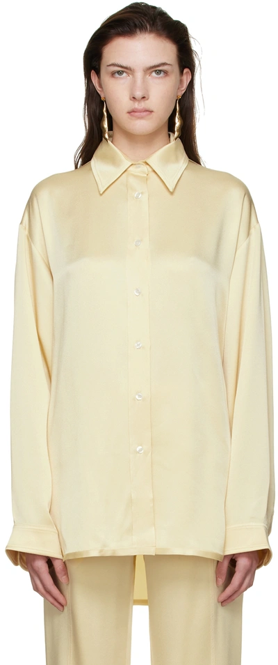 Atlein Beige Acetate Shirt In C0110 Cream