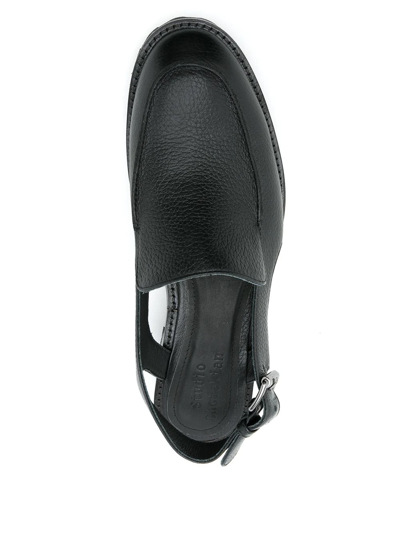 Studio Chofakian Buckle-fastening Leather Loafers In Black