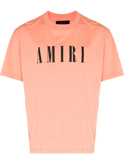 Shop Amiri Logo-print T-shirt In Neutrals