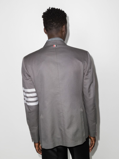 Shop Thom Browne Engineered 4-bar Single-breasted Blazer In Grey