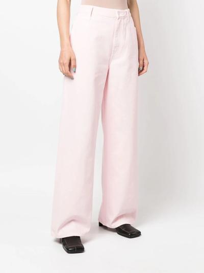 Shop Raf Simons Wide-leg Denim Jeans In Pink