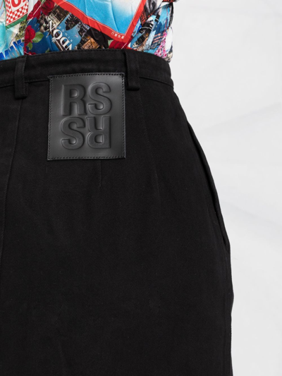 Shop Raf Simons Button-down Midi Skirt In Black