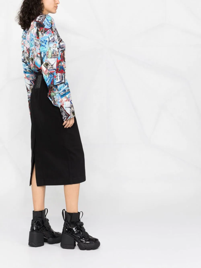 Shop Raf Simons Button-down Midi Skirt In Black