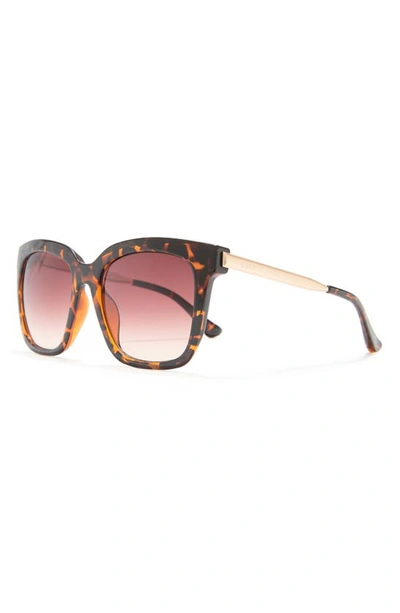 Shop Diff 54mm Hailey Square Sunglasses In Dark Tortoise