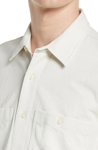 Shop Club Monaco Knit Utility Shirt In Silver Birch