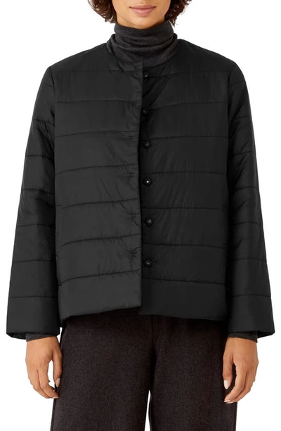 Shop Eileen Fisher Quilted Jacket In Black
