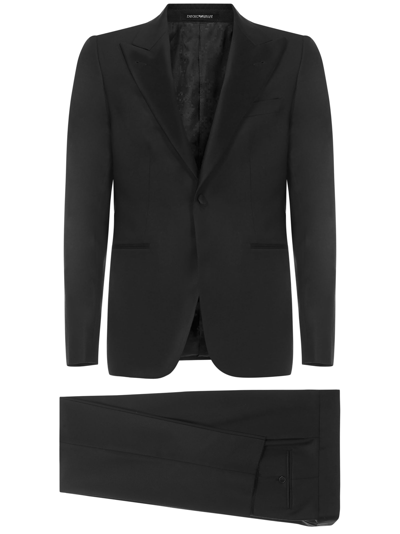 Shop Emporio Armani Suit In Black