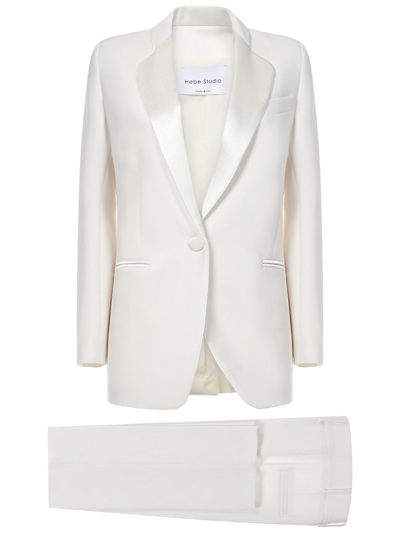 Shop Hebe Studio Smoking Suit In White