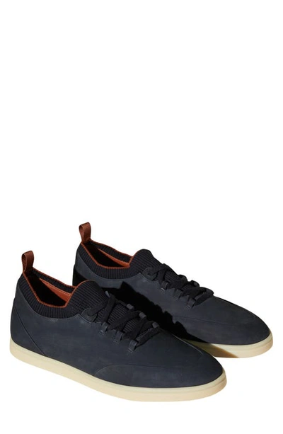 Shop Loro Piana Soho Leather Sneaker In Blue Navy