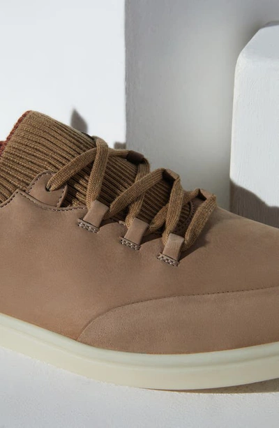 Shop Loro Piana Soho Leather Sneaker In Walnut