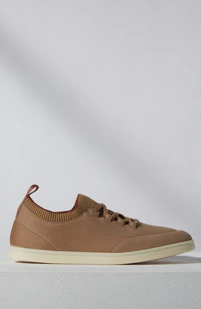 Shop Loro Piana Soho Leather Sneaker In Walnut
