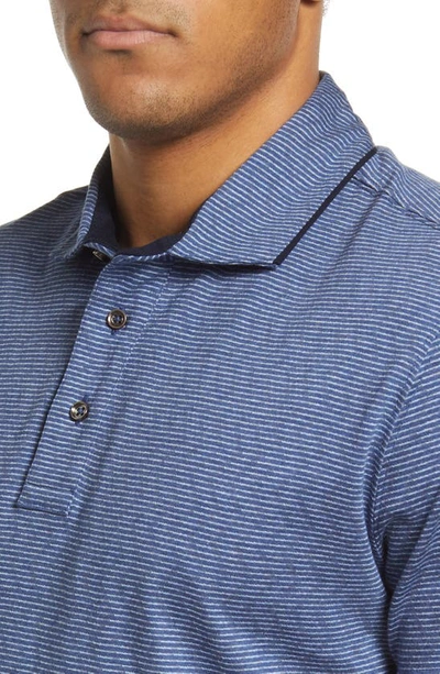 Shop Rodd & Gunn Big River Stripe Polo Shirt In Denim
