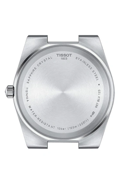 Shop Tissot Prx Leather Strap Watch, 40mm In Blue