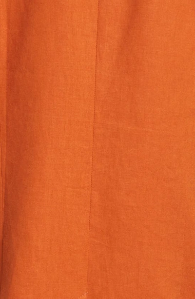 Open Edit Oversize Linen Blend Blazer In Rust Umber