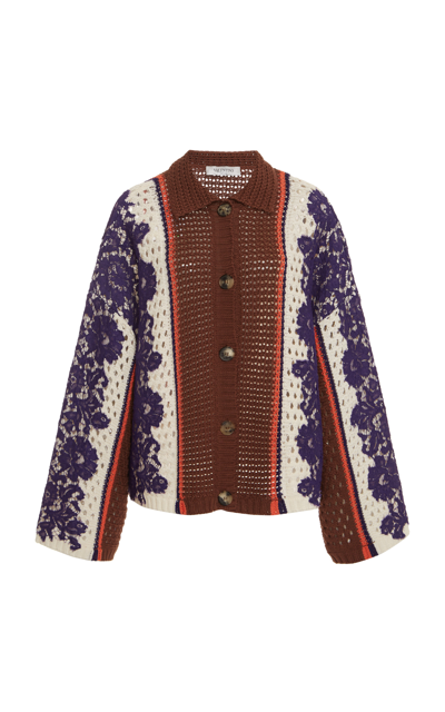 Shop Valentino Women's Crocheted Cotton Jacket In Multi