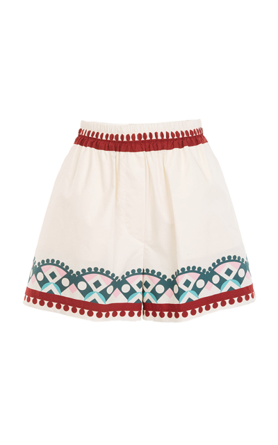 Shop La Doublej Women's Pull-up Cotton Mini Shorts In Print,multi