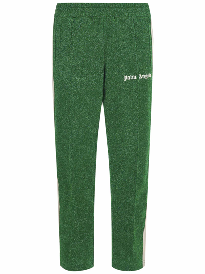 Shop Palm Angels Trousers In Green White