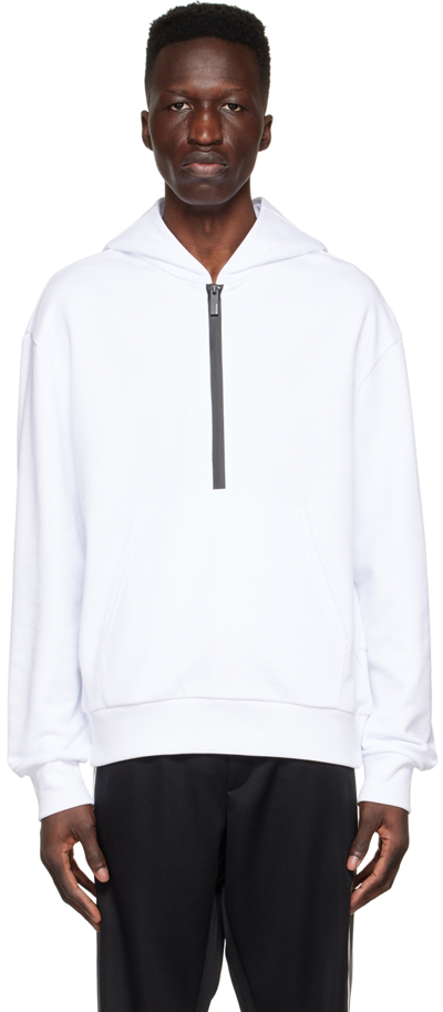 Shop Moncler White Cotton Hoodie In 001 White