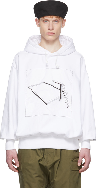 Shop Undercover White Cotton Hoodie