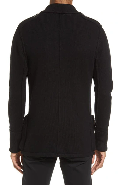 Shop Karl Lagerfeld Zip & Button Cardigan In Black