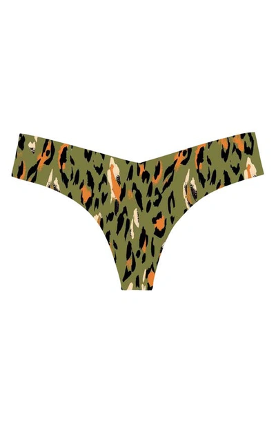 Shop Commando Microfiber Thong In Pop Leopard