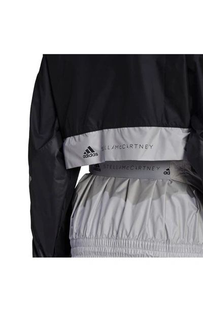 Shop Adidas By Stella Mccartney Asmc Recycled Polyester Windbreaker In Black/ Gretwo