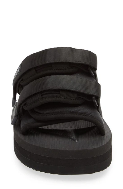 Shop Suicoke Moto Cab Platform Slide Sandal In All Black