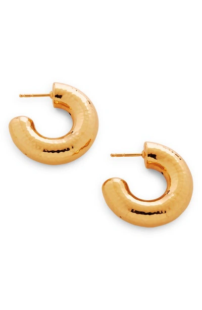 Shop Monica Vinader Siren Muse Chunky Medium Hoop Earrings In Gp