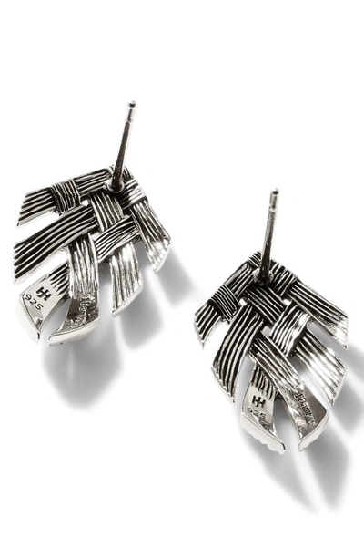 John Hardy Sterling Silver Bamboo Weave Style Drop Earrings In Silver