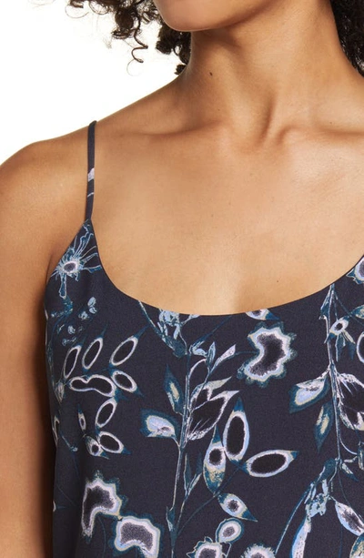 Shop Nordstrom Everyday Satin Camisole In Navy Night Blue Dried Floral