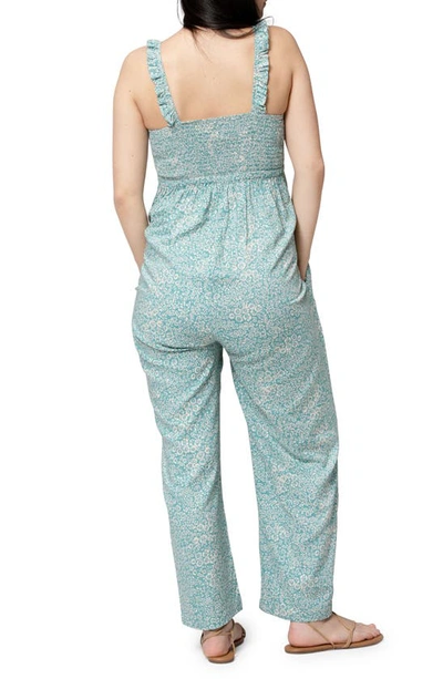 Shop Nom Maternity Marais Maternity Jumpsuit In Flower Print