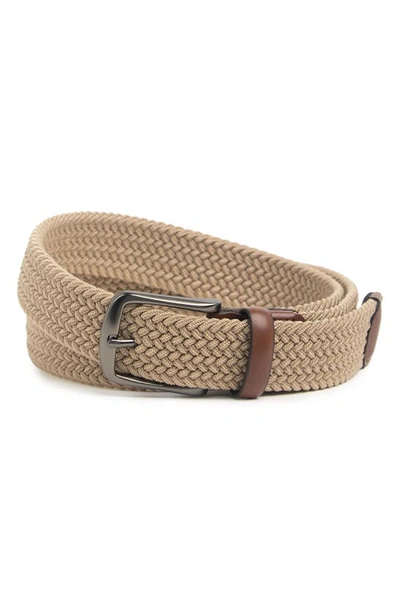 Shop Original Penguin Classic Stretch Woven Belt In Khaki