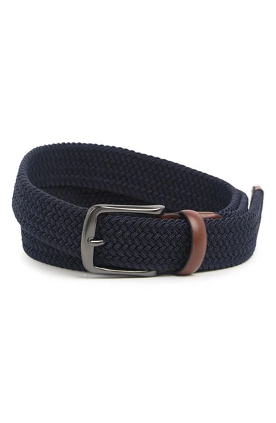 Shop Original Penguin Classic Stretch Woven Belt In Navy