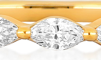 Shop Ef Collection Half Marquise Diamond Band In 14k Yellow Gold