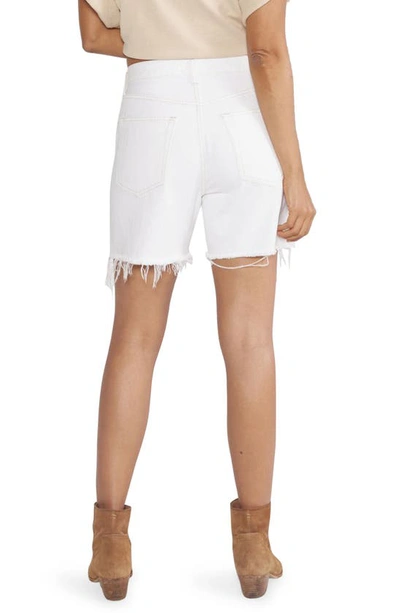 Shop Etica Skylar Cutoff Denim Shorts In Vintage White