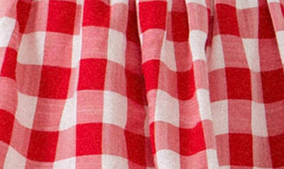 English Factory Gingham Smocked Minidress In Red